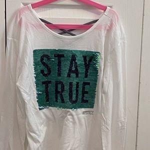 Justice girls flip sequin top